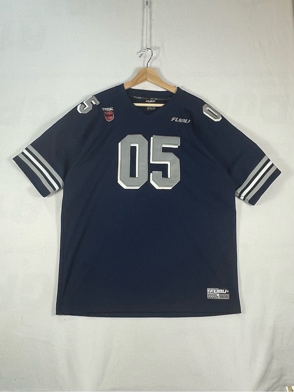 Vtg FUBU 05 Jersey Navy Football Jersey Sport Series Limited Collection Sz XL